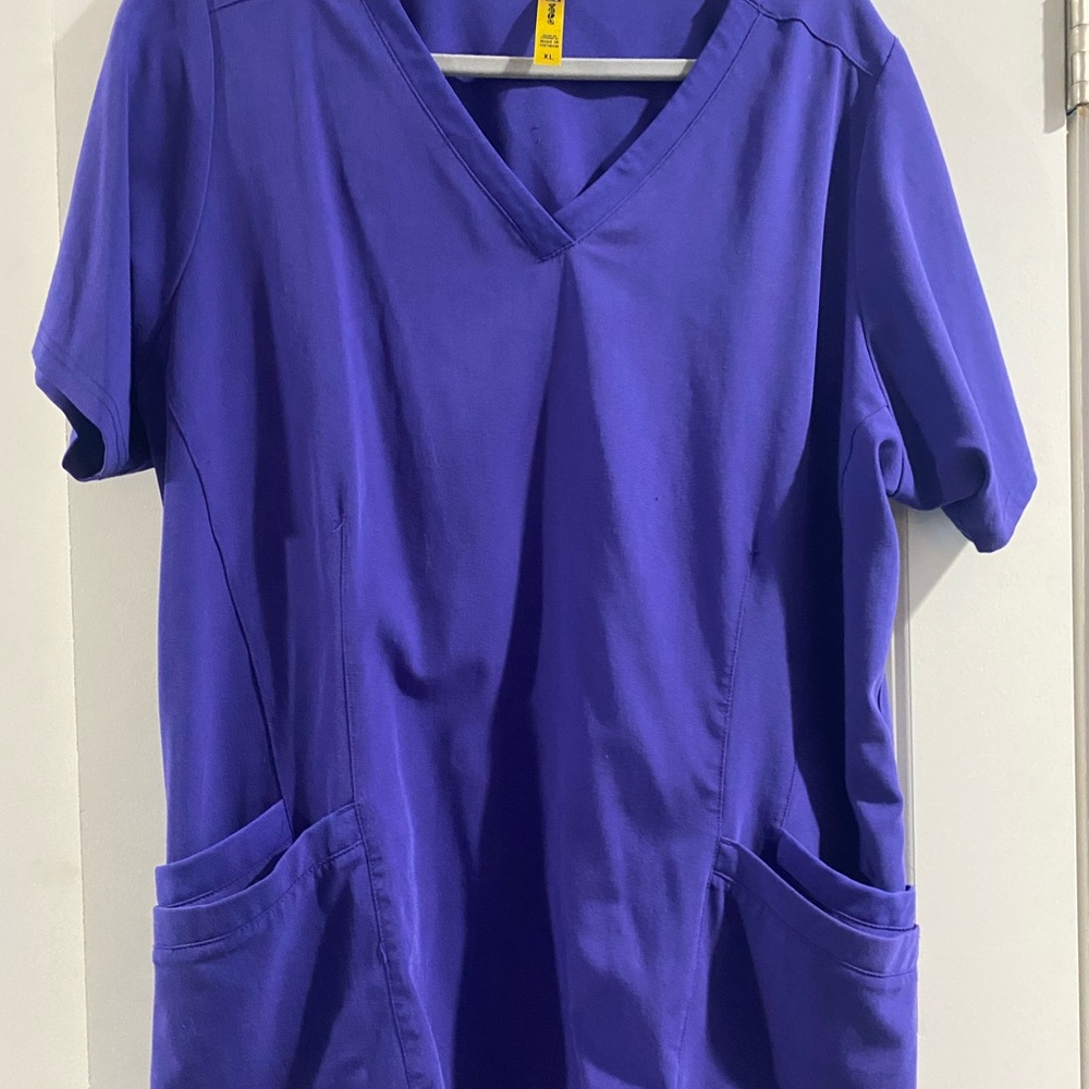 Women's Purple V-Neck Scrub Top